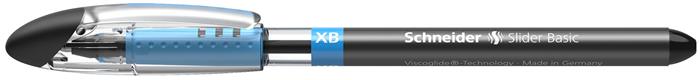 Guľôčkové pero, 0,7 mm, s vrchnákom, SCHNEIDER "Slider XB", čierne