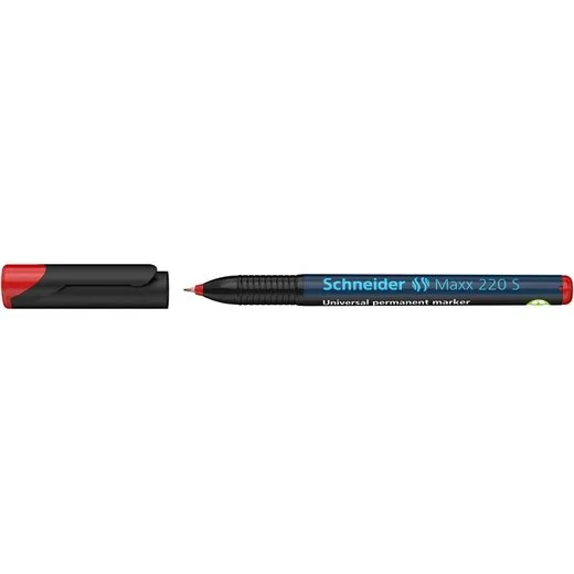 Permanentný popisovač, OHP, 0,4 mm, SCHNEIDER "Maxx 220 S", červený