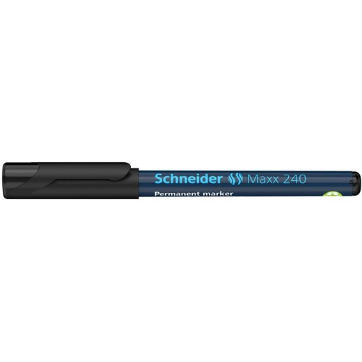 Permanentný popisovač, 1- 2 mm, kužeľový hrot, SCHNEIDER "240", čierny