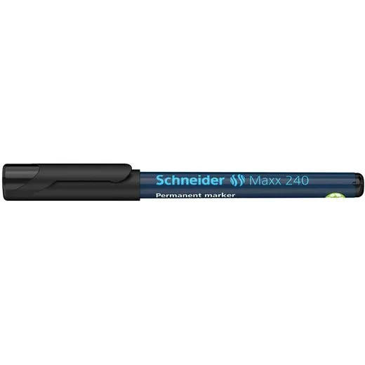 Permanentný popisovač, 1- 2 mm, kužeľový hrot, SCHNEIDER "240", čierny