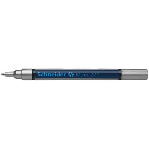 Lakový popisovač, 1-2 mm, SCHNEIDER "Maxx 271", strieborný