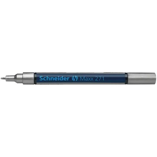 Lakový popisovač, 1-2 mm, SCHNEIDER "Maxx 271", strieborný