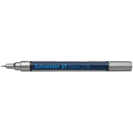 Lakový popisovač, 0,8 mm, SCHNEIDER "Maxx 278", strieborný