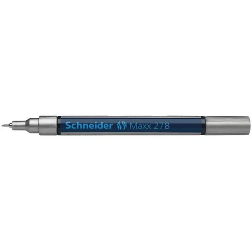 Lakový popisovač, 0,8 mm, SCHNEIDER "Maxx 278", strieborný