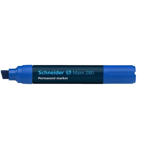 Permanentný popisovač, 4-12 mm, zrezaný hrot, SCHNEIDER "Maxx 280", modrý