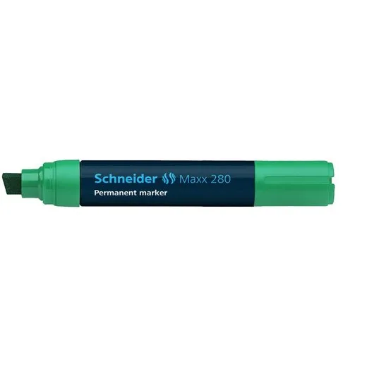 Permanentný popisovač, 4-12 mm, zrezaný hrot, SCHNEIDER "Maxx 280", zelený