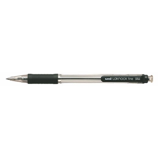 Guľôčkové pero, 0,3 mm, stláčací mechanizmus, UNI "SN-101", čierne