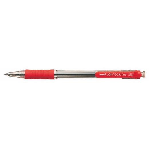 Guľôčkové pero, 0,3 mm, stláčací mechanizmus, UNI "SN-101", červené