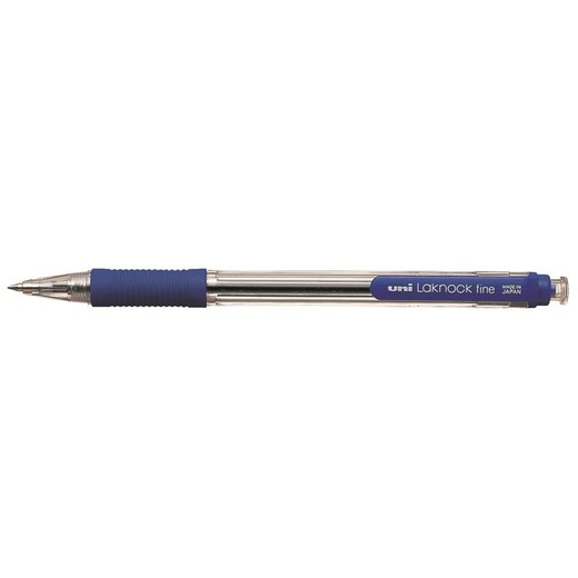 Guľôčkové pero, 0,4 mm, stláčací mechanizmus, UNI "SN-101", modré