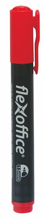 Permanentný popisovač, 1,5 mm, kužeľový, FLEXOFFICE "PM03", červený