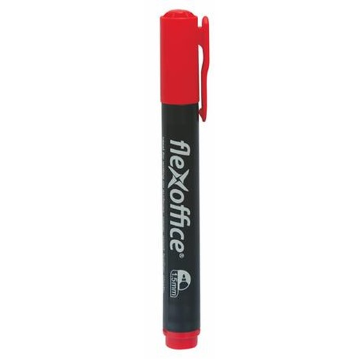 Permanentný popisovač, 1,5 mm, kužeľový, FLEXOFFICE "PM03", červený