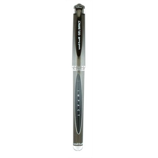Gélové pero, 0,6 mm, s vrchnákom, UNI "UM-153S", čierne