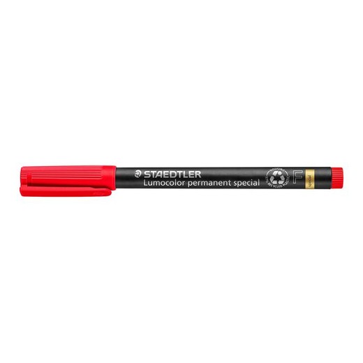 Permanentný popisovač, 0,6 mm, STAEDTLER "Lumocolor Special", červený