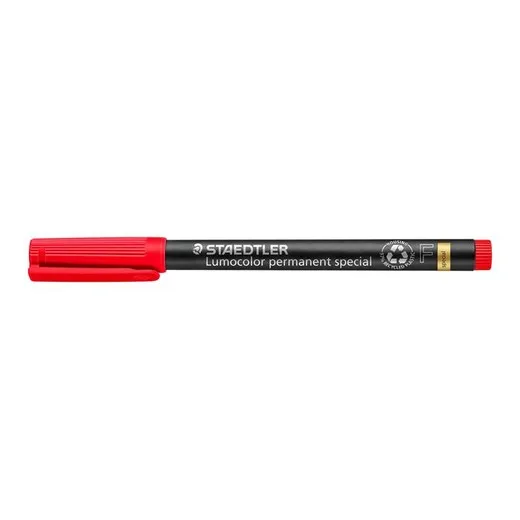 Permanentný popisovač, 0,6 mm, STAEDTLER "Lumocolor Special", červený