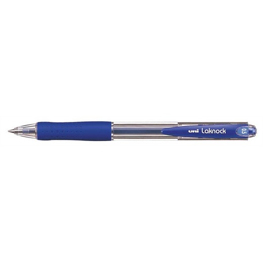 Guľôčkové pero, 0,3 mm, stláčací mechanizmus, UNI "SN-100 Laknock", modré