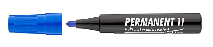 Permanentný popisovač, 1-3 mm, kužeľový hrot, ICO "Permanent 11", modrý