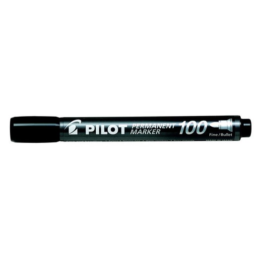Permanentný popisovač, 1 mm, kužeľový, PILOT "Permanent Marker 100", čierna