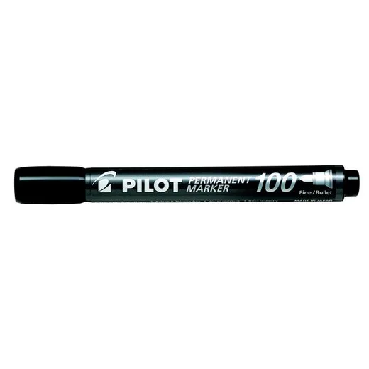 Permanentný popisovač, 1 mm, kužeľový, PILOT "Permanent Marker 100", čierna