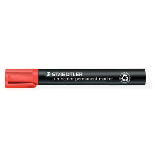 Permanentný popisovač, 2 mm, kužeľový hrot, STAEDTLER "Lumocolor 352", červený