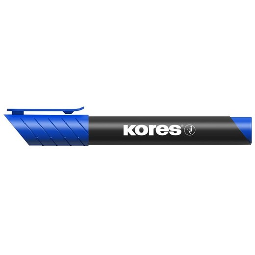 Permanentný popisovač, 3-5 mm, kužeľový hrot, KORES "K-Marker XP1", modrý