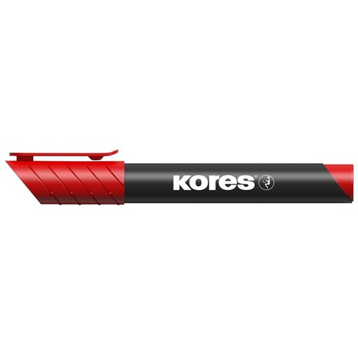 Permanentný popisovač, 3-5 mm, kužeľový hrot, KORES "K-Marker XP1", červený