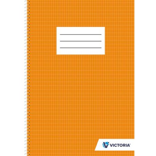 Špirálový zošit, A4, 70 listov, francúzsky štvorčekový, VICTORIA PAPER