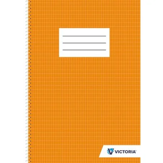 Špirálový zošit, A4, 70 listov, francúzsky štvorčekový, VICTORIA PAPER