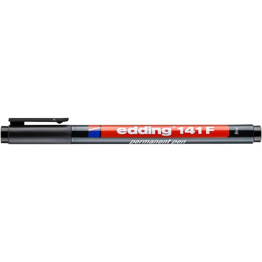 Permanentný popisovač, OHP, 0,6 mm, EDDING "141 F", čierny