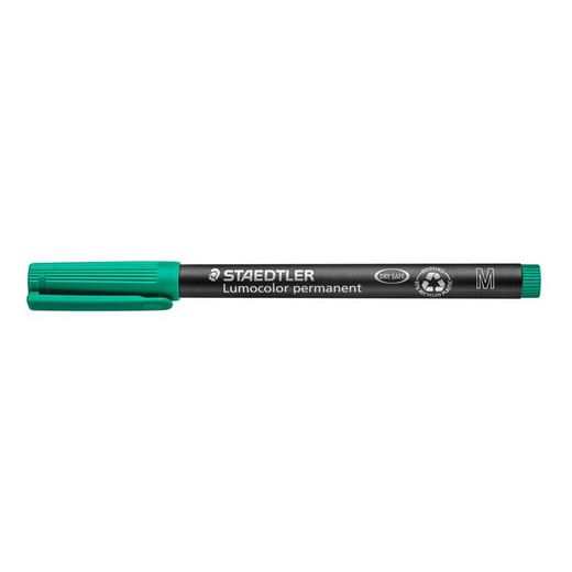 Permanentný popisovač, OHP, 1 mm, STAEDTLER "Lumocolor® 317 M", zelená
