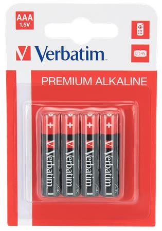 Batéria, AAA, mikrotužková, 4 ks, VERBATIM "Premium"
