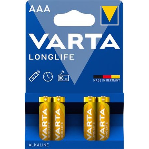 Batéria, AAA, mikrotužková, 4 ks, VARTA "Longlife"