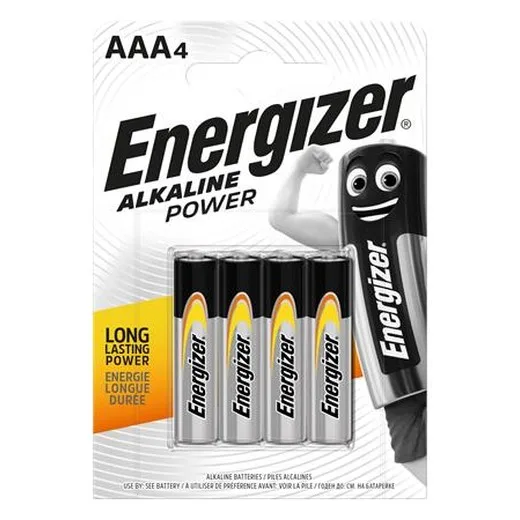 Batérie, AAA mikrotužková, 4 ks, ENERGIZER "Alkaline Power"