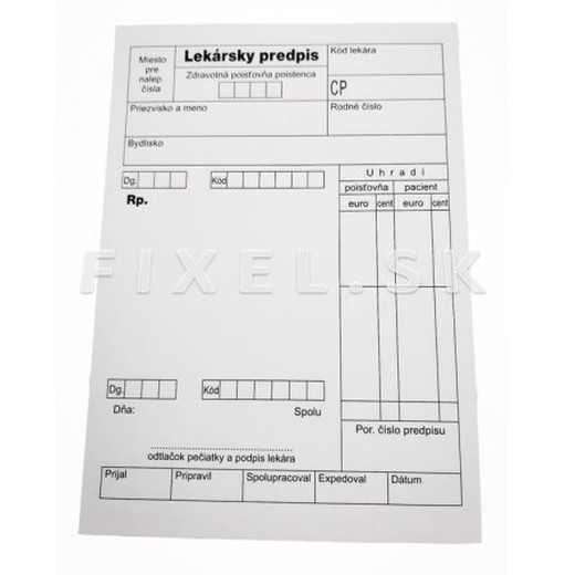 Lekársky predpis - sypaný biely A6 100 l