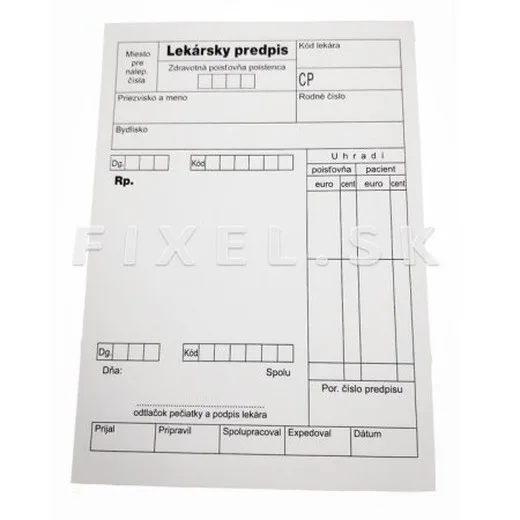 Lekársky predpis - sypaný biely A6 100 l