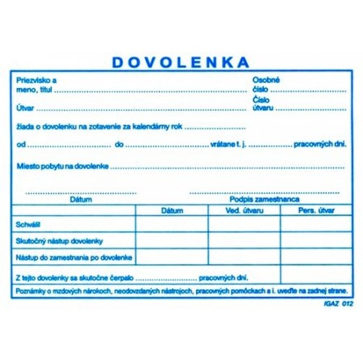 Dovolenka A6 100 list