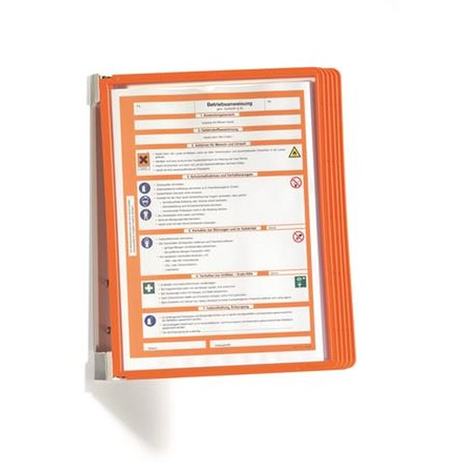 Držiak, nástenný, s 5 panelmi, DURABLE "VARIO® WALL 5", oranžová