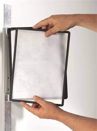 Držiak, nástenný, magnetický, s 5 panelmi, DURABLE "VARIO® 5 MAGNET", čierna