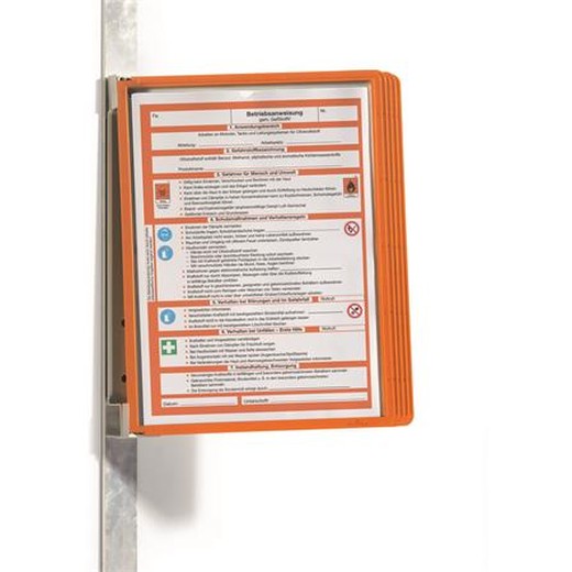 Držiak, nástenný, magnetický, s 5 panelmi, DURABLE "VARIO® 5 MAGNET", oranžová