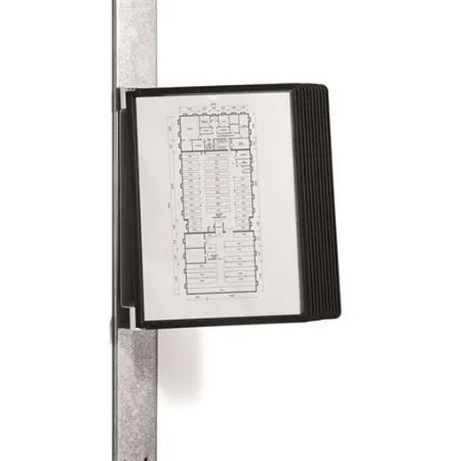 Držiak, nástenný, magnetický, s 10 panelmi, DURABLE "VARIO® 10 MAGNET", čierna