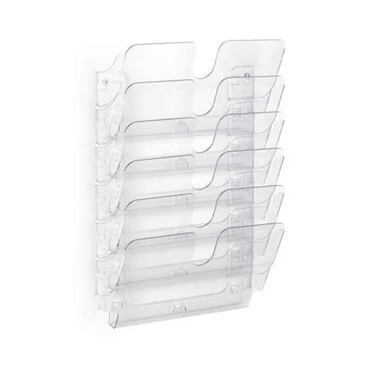 Stojan na prospekty, nástenný, horizontály, A4, DURABLE "FLEXIPLUS 6", priehľadná