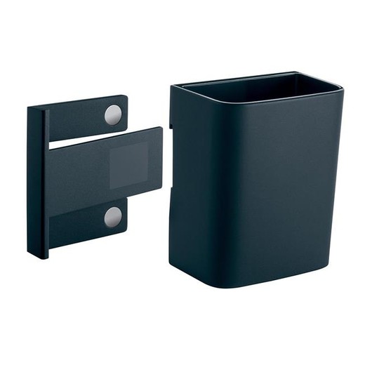 Pohár na písacie potreby, 7,5x9,4x5,1 cm, SIGEL, " Artverum® Clip&Organise", antracitová-sivá