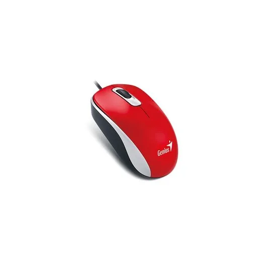 Myš, drôtová, optická, štandardná veľkosť, USB, GENIUS "DX-120", červená