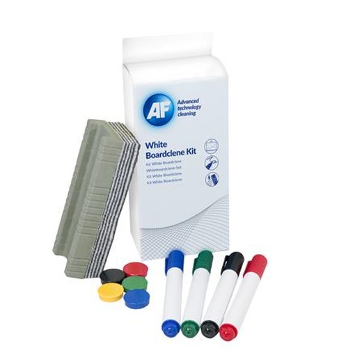 Čiasitaca tekutina, k tabuliam + hubka, utierka, magnet, popisovač, 125 ml, AF "Whiteboard cleaning kit"