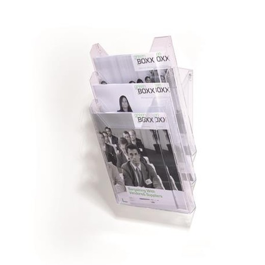 Prospektový stojan, stolný, A4, 3-dielny, DURABLE "Combiboxx", priehľadná