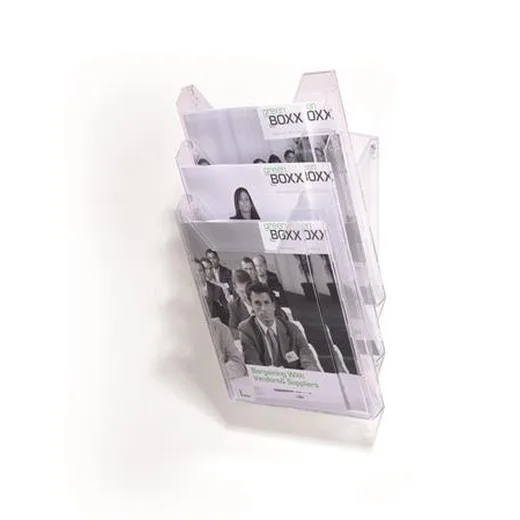 Prospektový stojan, stolný, A4, 3-dielny, DURABLE "Combiboxx", priehľadná