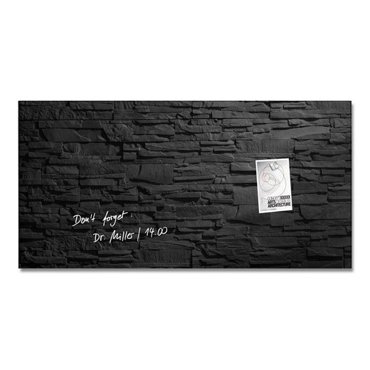 Magnetická sklenená tabuľa, 46x91 cm, SIGEL "Artverum® ", bridlica