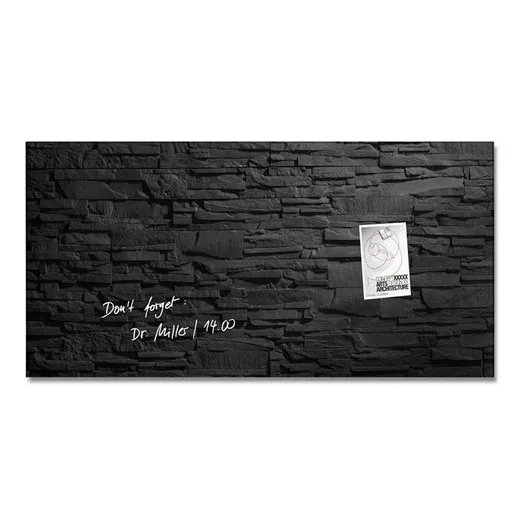 Magnetická sklenená tabuľa, 46x91 cm, SIGEL "Artverum® ", bridlica