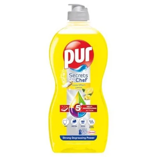 Čistiaci prostriedok na umývanie riadu, 450 ml, PUR, citrón