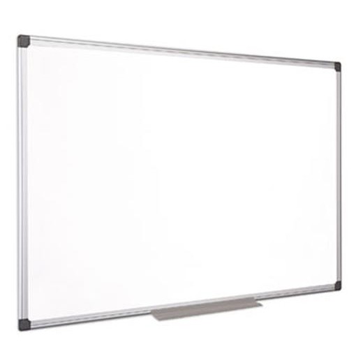 Biela tabuľa, magnetická, smaltovaná, 100x150 cm, hliníkový rám, VICTORIA VISUAL