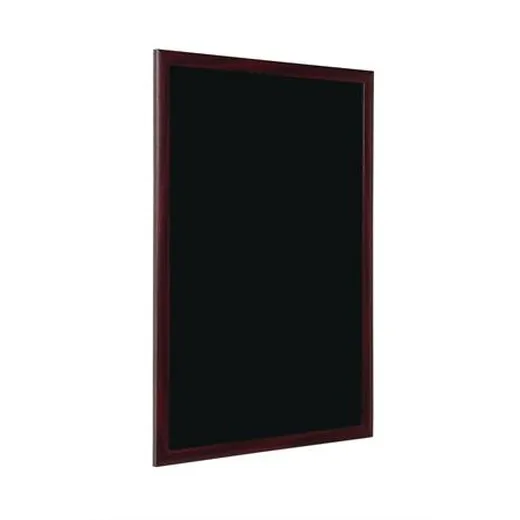 Informačná tabuľa popisovateľná kriedou, čierna,rám čerešňovej farby, 90 x 60 cm